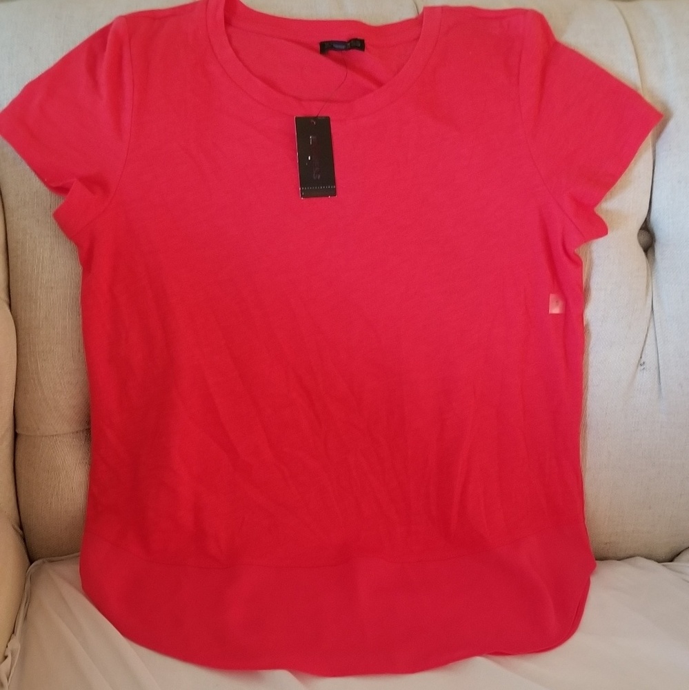 Express cotton chiffon tshirt material top
